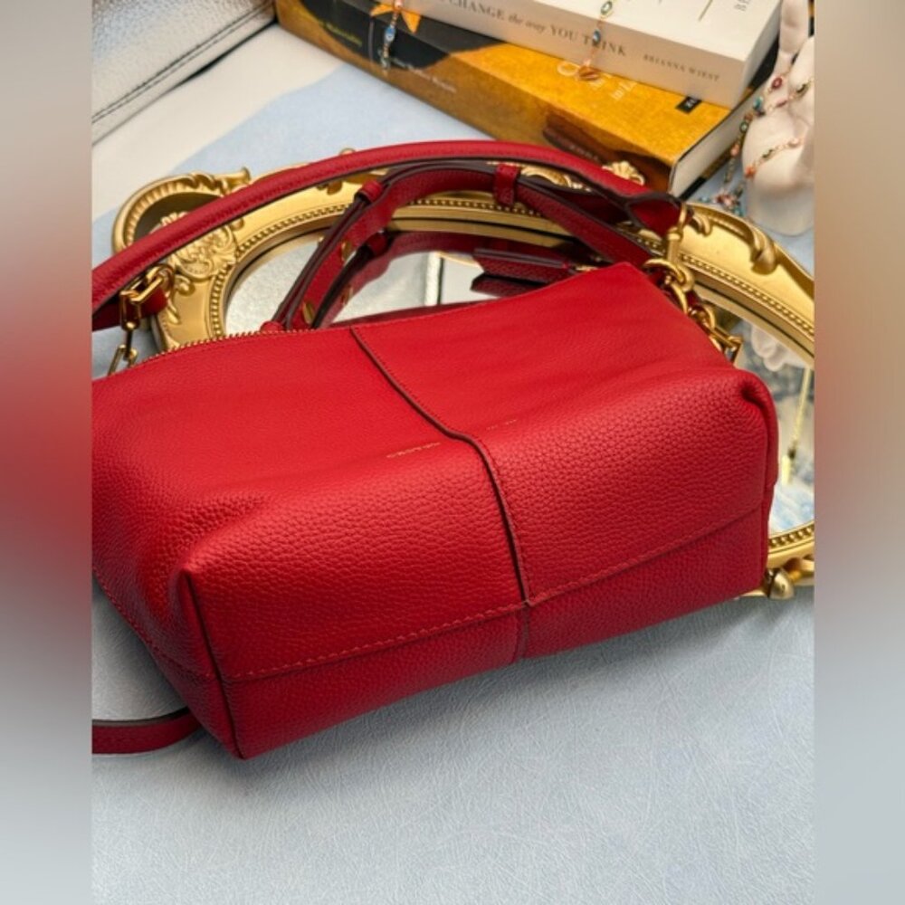 🆕 OROTON 🧿 NWOT Lily Zip Top Leather Crossbody, Red - Picture 16 of 16